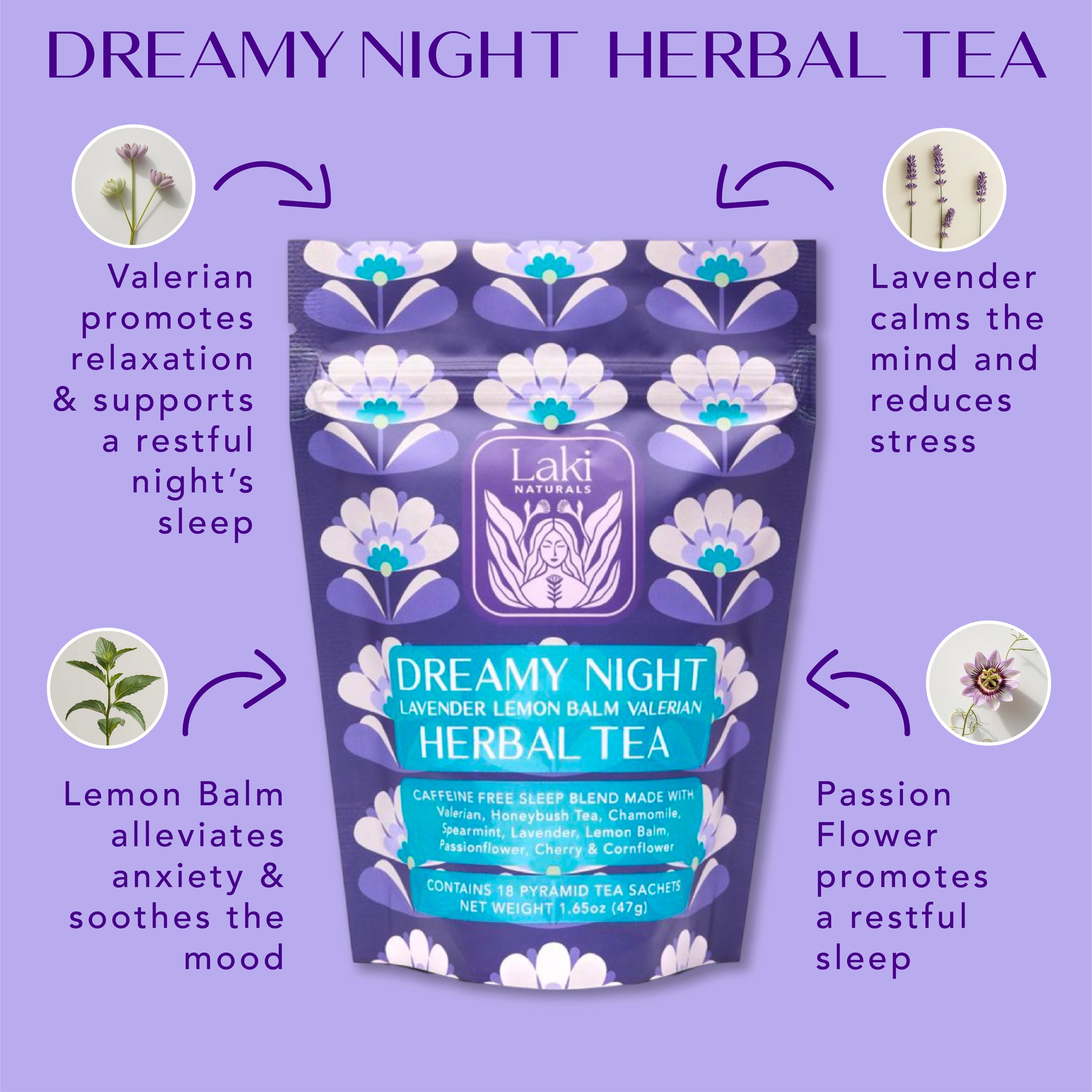 Dreamy Night Herbal Tea - Laki Naturals