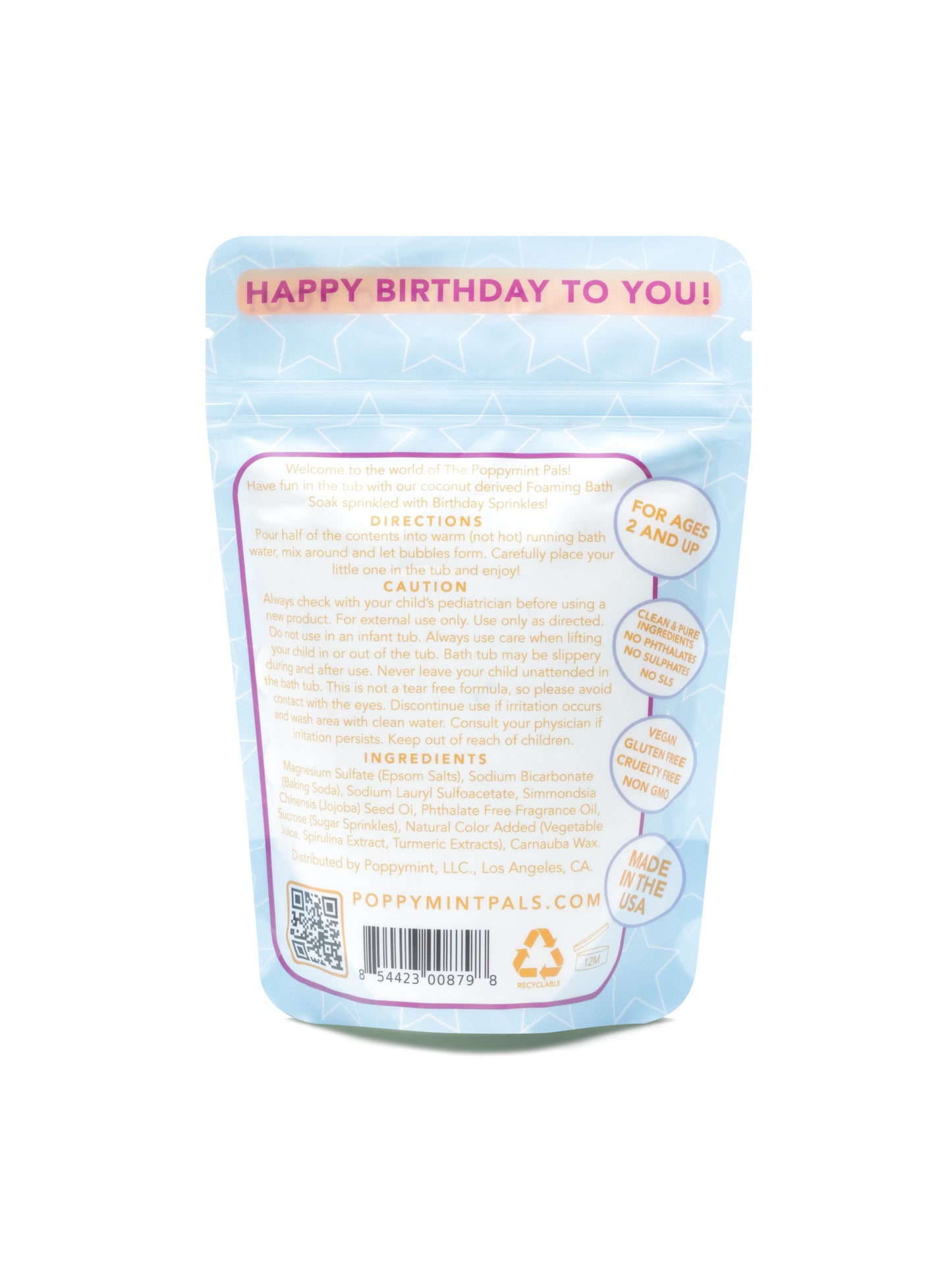 Poppymint Pals Happy Birthday Bath Soaks for Toddlers - Laki Naturals