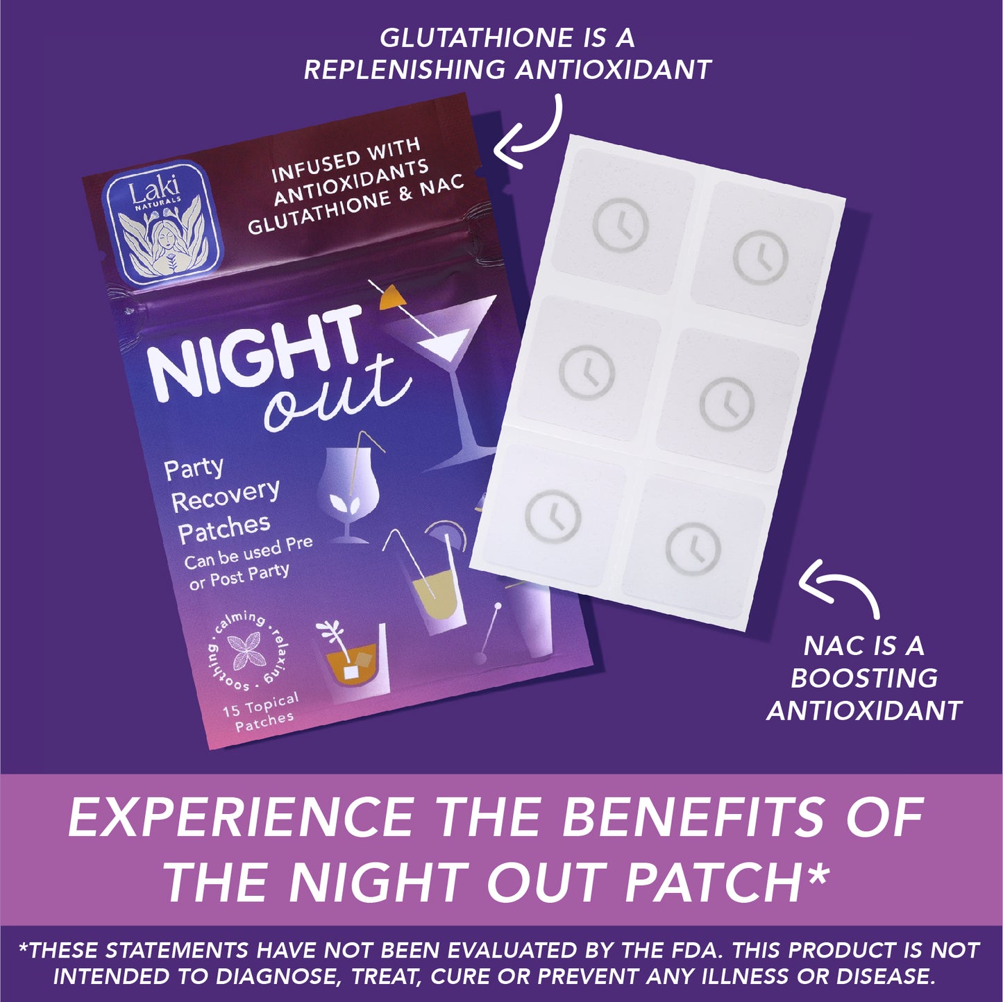 Night Out Patch for Hangovers - Laki Naturals
