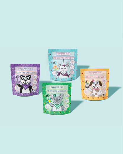 Poppymint Pals Bath Fizzies for Toddlers - Laki Naturals