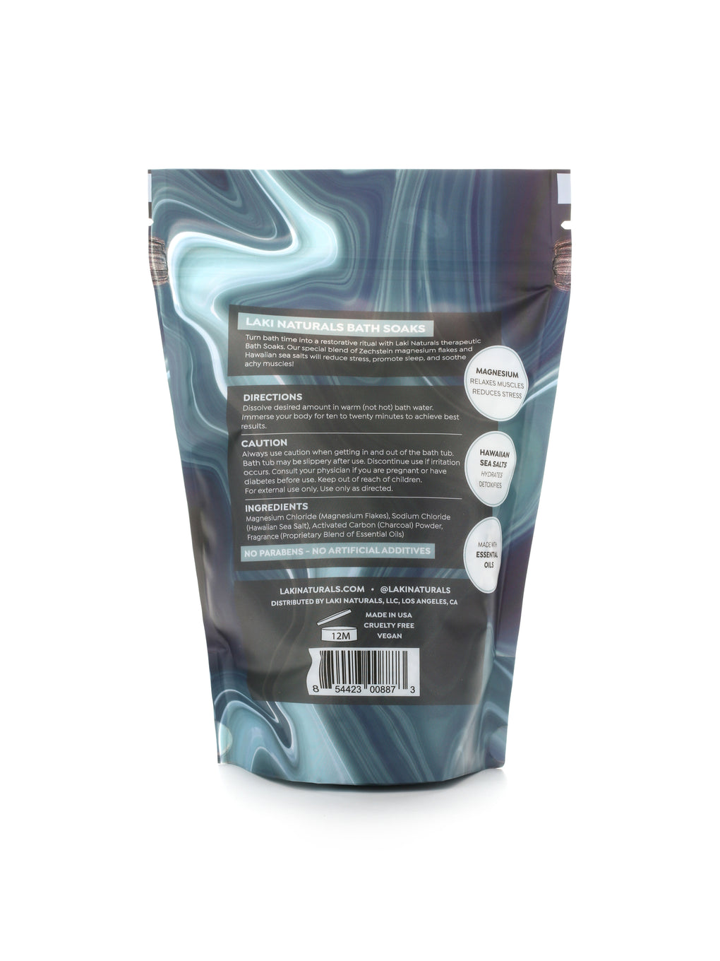 Charcoal Lava Magnesium Flakes Bath Soak  - Laki Naturals